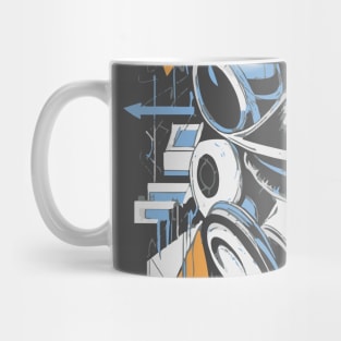 Geometric Marvel: Abstract Techno Praying Mantis Mug